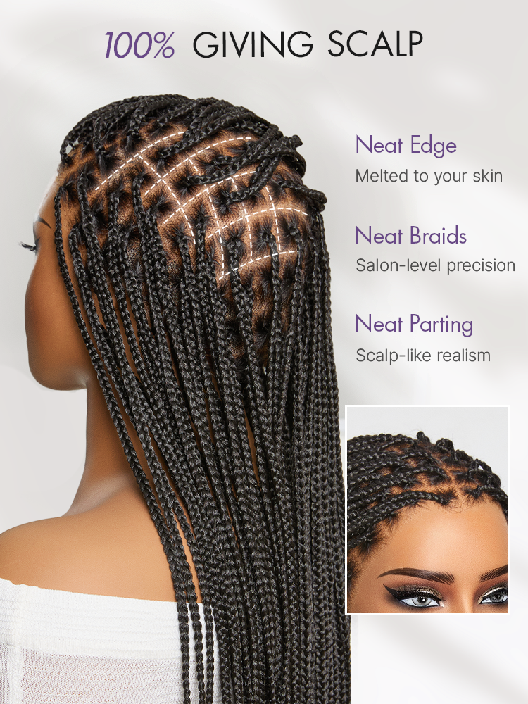 🔥Last Day: 58% Off🔥 Salon Braids HD Lace Knotless Wig
