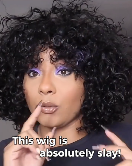 Brazilian Remy Curly Hair Wig With Bangs Glueless Wigs